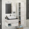 Тумба с раковиной Comforty Прага 75 00-00004199 подвесная Дуб белый Антрацит
