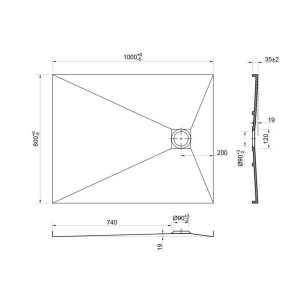 Душевой поддон из искусственного камня Vincea VST-2SR28010B 100x80 Черный матовый без сифона