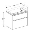 Комплект мебели для ванной Geberit Smyle Square 75 529.353.00.7 подвесной Белый глянец