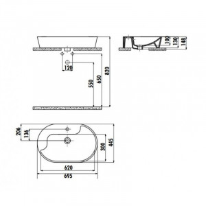 Раковина Creavit Topic 70 TP172-00CB00E-AK00 Золото