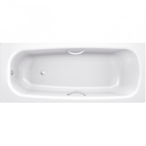 Стальная ванна BLB Universal HG B75H 170x75 с отверстиями для ручек без гидромассажа с шумоизоляцией