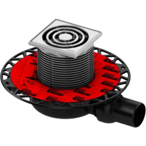 Трап для душа Tece Drainpoint S110 3601100 низкий горизонтальный с декоративной решеткой с фланцем