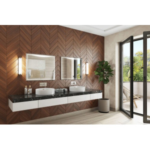 Зеркало Vigo Eva Luxe 80 с подсветкой и часами Хром