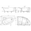 Акриловая ванна Roca Luna 170x115 L ZRU9302911 без гидромассажа