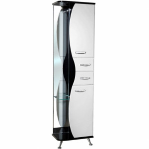 Шкаф-пенал Bellezza Рио 50 R 4623606021260 Черный Белый