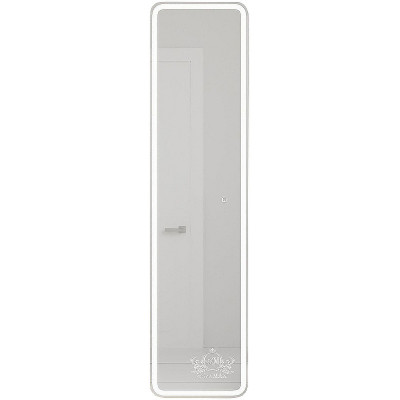 Шкаф пенал Art&Max Platino AM-Pla-400-1600-1D-R-L-DS-F 40х160 зеркальный с подсветкой Белый